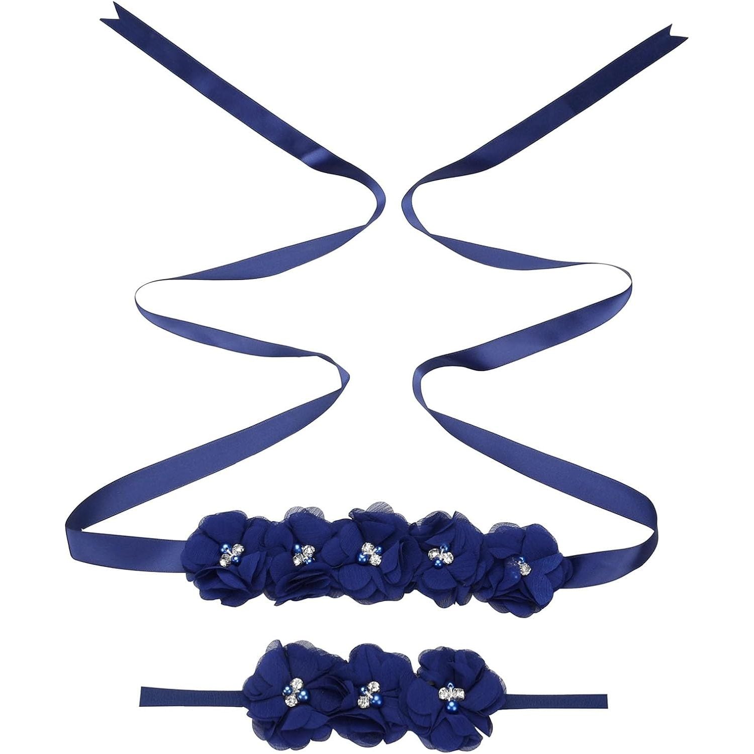 Bloemen Diadeem Set voor Vrouwen en Meisjes - Perfect voor Bruiloften, Babydouches en Feestfoto's - Kleurrijke Hoofdbandjes met Sierlijke Sjerpen - Unieke Accessoires voor Speciale Gelegenheden - Hoogwaardige Kwaliteit en Duurzaamheid