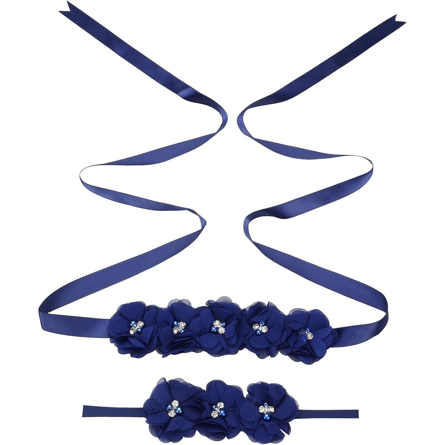 Bloemen Diadeem Set voor Vrouwen en Meisjes - Perfect voor Bruiloften, Babydouches en Feestfoto's - Kleurrijke Hoofdbandjes met Sierlijke Sjerpen - Unieke Accessoires voor Speciale Gelegenheden - Hoogwaardige Kwaliteit en Duurzaamheid