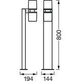 LEDVANCE Smart+ Updown buitenlamp RGB – slimme LED wandlamp 14W 1000 lumen – WiFi tuinverlichting met app en spraakbediening – 3000K warm wit en 16 miljoen kleuren – IP44 spatwaterdicht – 132 x 100 x 800 mm buitenlamp
