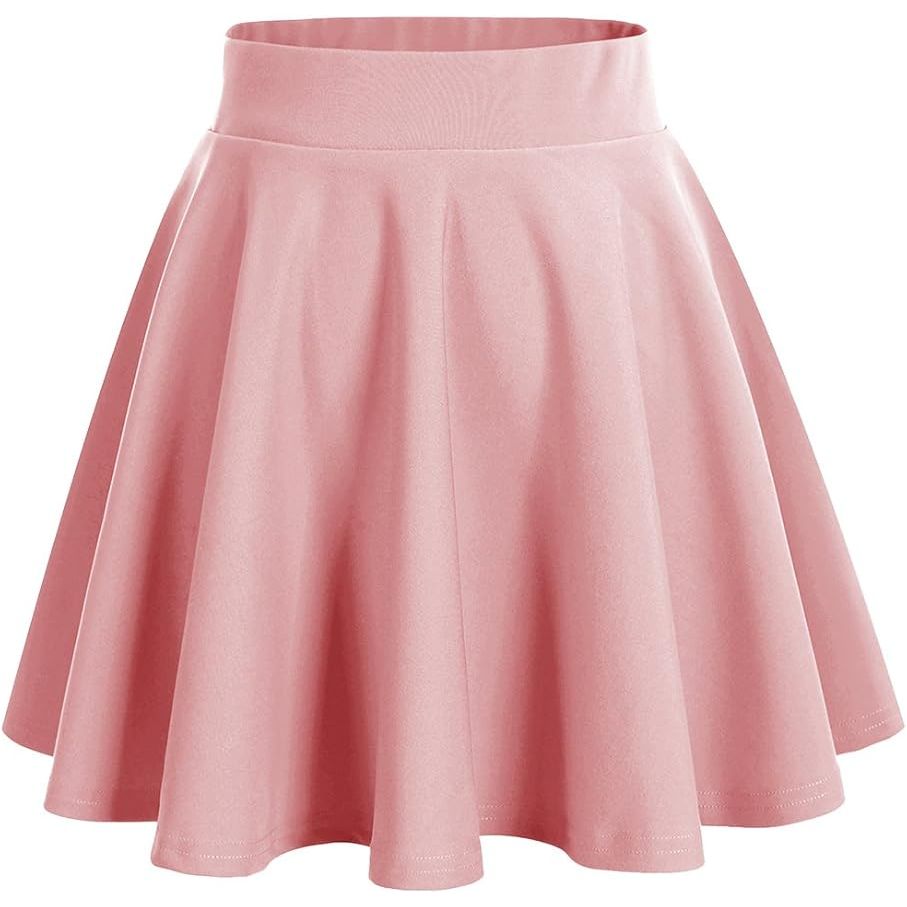 Dames Hoge Taille Skaterrok – Korte Plooirok Voor Tennis, School, Feest Of Dagelijks Gebruik – A-Lijn Minirok Met Elastische Band – Stretchy En Comfortabel – Maat L – Zwart, Effen Of Geruit – Verkrijgbaar In Mini En Midi Lengte