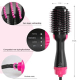 Föhnborstel 3-in-1 - Keramische Magic Hair-Brush - Multifunctioneel voor Föhnen, Stijlen & Krullen - Ideaal voor Lang Haar - Modieus Design in Roze/Zwart - Makkelijk in Gebruik en Snel Resultaat