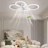 63 cm LED Plafondventilator Met Lamp - Plafondventilator Met Verlichting - Moderne Bladloze Ventilatorlamp - Flush Mount Ventilator - 7 Bladen Ventilator - Dimbare LED Lamp - Afstandsbediening & App Bediening - 6 Snelheden - 3000K-6500K