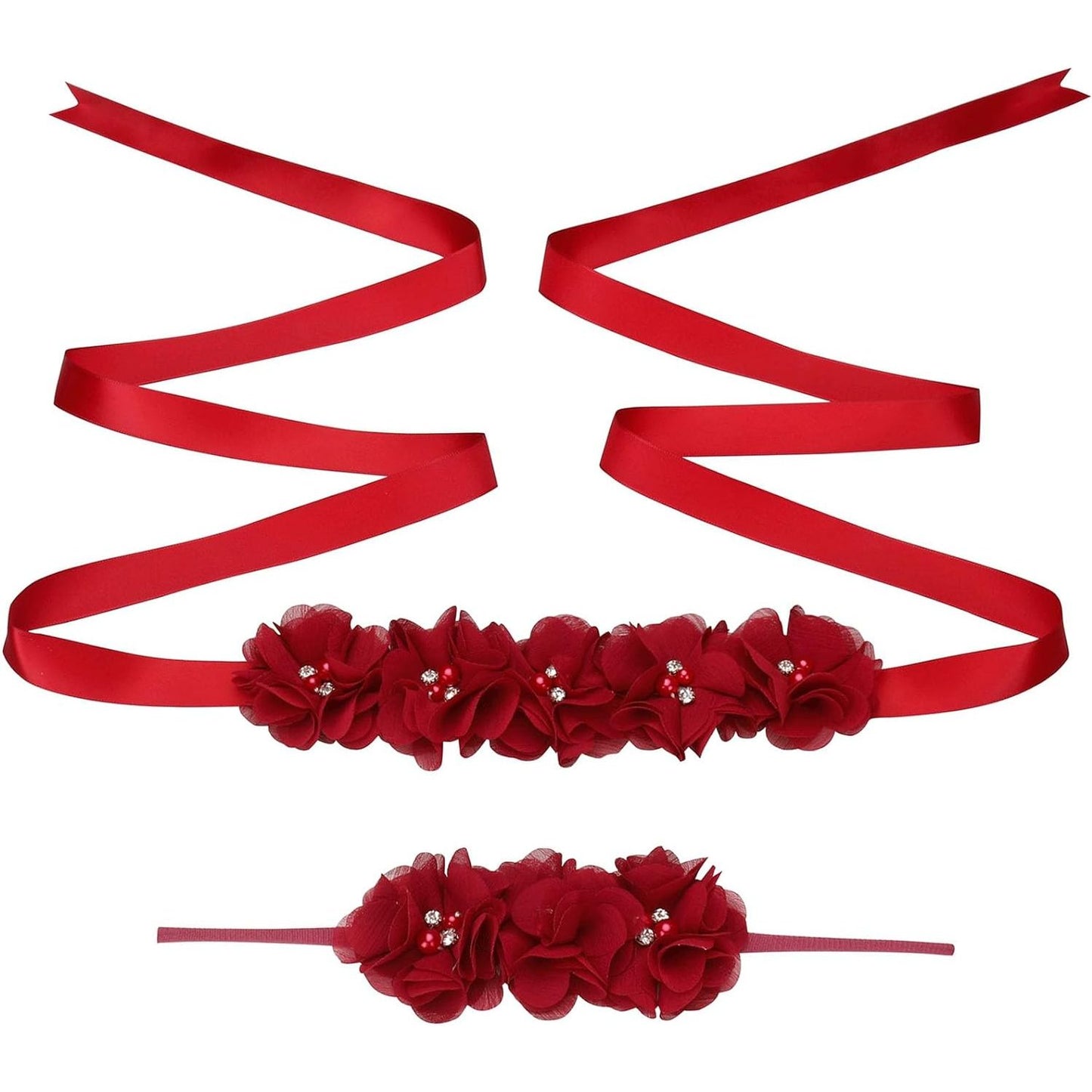 Bloemen Diadeem Set voor Vrouwen en Meisjes - Perfect voor Bruiloften, Babydouches en Feestfoto's - Kleurrijke Hoofdbandjes met Sierlijke Sjerpen - Unieke Accessoires voor Speciale Gelegenheden - Hoogwaardige Kwaliteit en Duurzaamheid