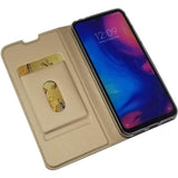 hoesje voor Xiaomi Redmi Note 7 - flipcover - etui met kaartsleuven - magnetische sluiting - schokbestendige ultradunne beschermhoes - telefoonhoesje - case voor Xiaomi Redmi Note 7 - smartphone bescherming - gouden kleur