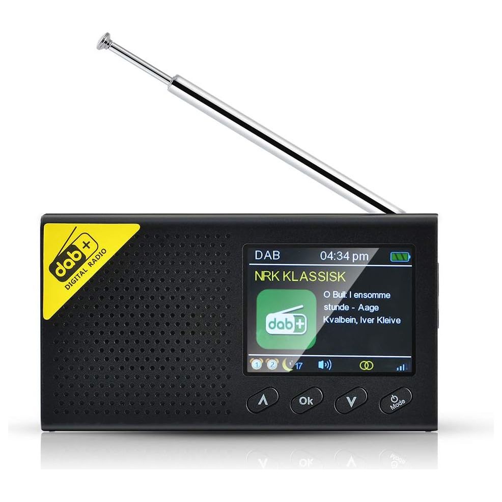 6.1 cm (2.4-inch) LCD Bluetooth 5.0 Digitale Radio Stereo - DAB & FM Ontvanger - Multifunctioneel Audio Broadcasting Speler - Draagbaar voor Thuis & Kantoor