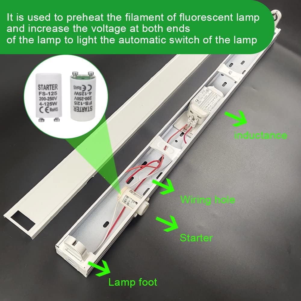 BlueXP Fluorescent Starter Set – 10 Stuks – Geschikt voor TL-Buizen 4-125W – 220-240V Longlife Starter – Betrouwbare Ontsteking voor TL-Lampen en Fluorescentiebuizen – Compacte 20x40mm Starter (Niet voor LED)
