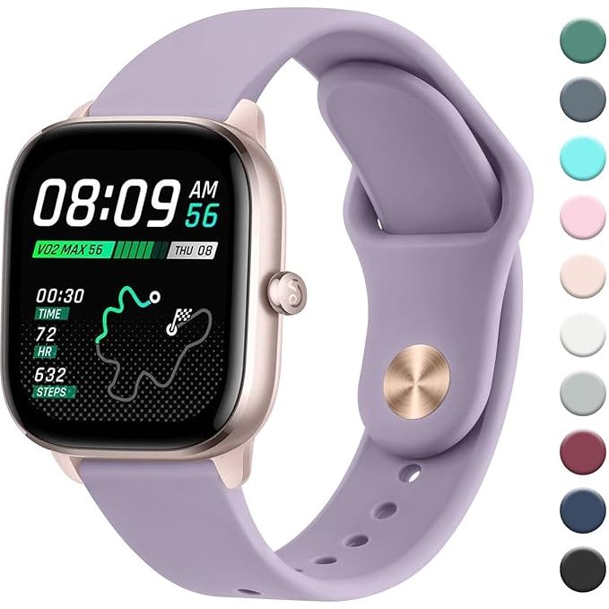 3 Stuks - Siliconen Horloge / Smartwatch Vervangingsbandjes - 20mm - Mint Blauw / Paars / Roze - Voor Smartwatches - Duurzaam en Flexibel - Comfortabel en Stijlvol - Waterbestendig en Huidvriendelijk - Universele Maat - Ideaal voor Dagelijks Gebruik