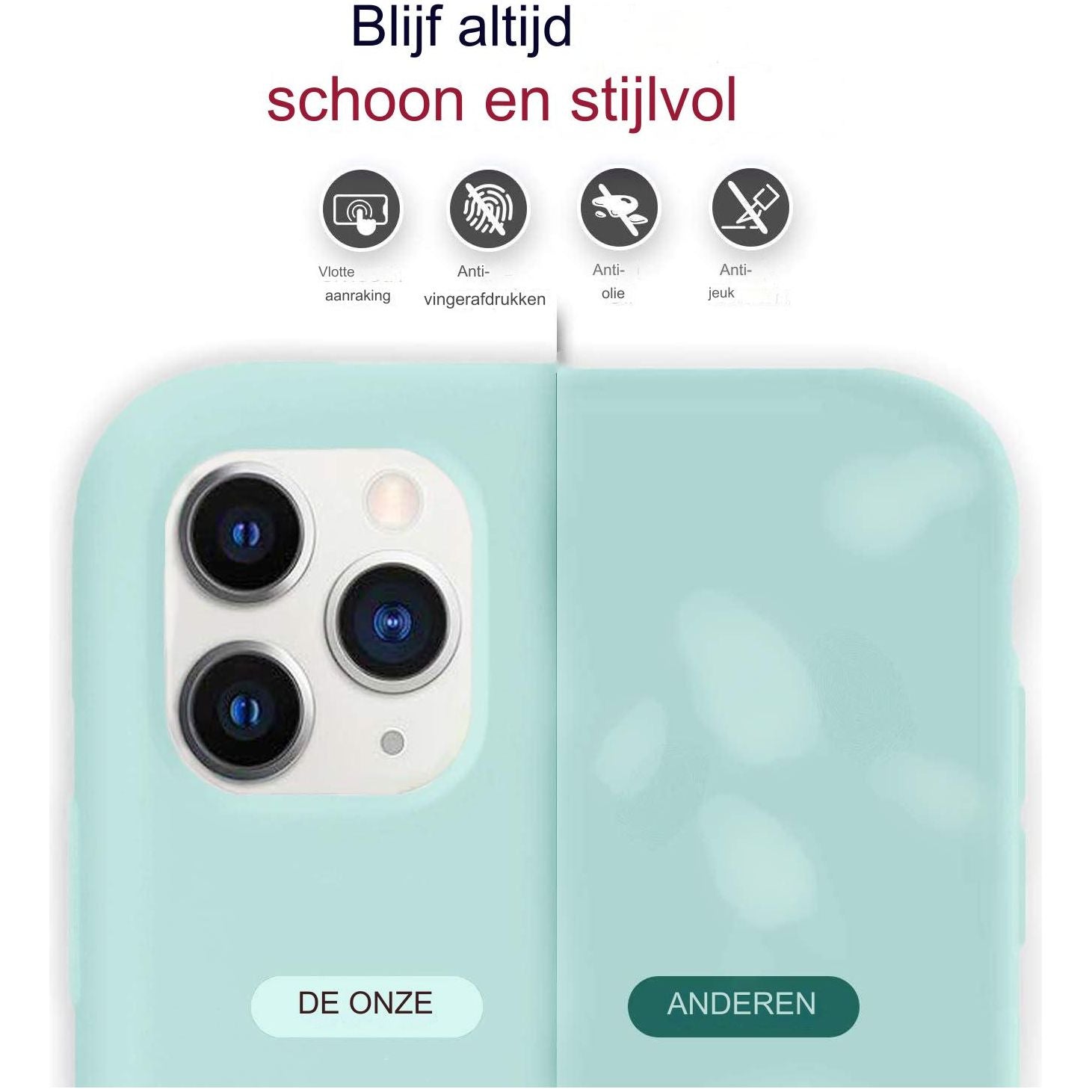 Hoesje voor iPhone 11 Pro Max - Dunne Vloeibare Silicone Hoes - Zachte Zijdeachtige Microvezel Doek - Matte Muntgroen - Gel Rubber Volledige Behuizing - Stijlvol Beschermend Schokbestendig Cover voor iPhone 11 Pro Max met 6,5-inch Scherm
