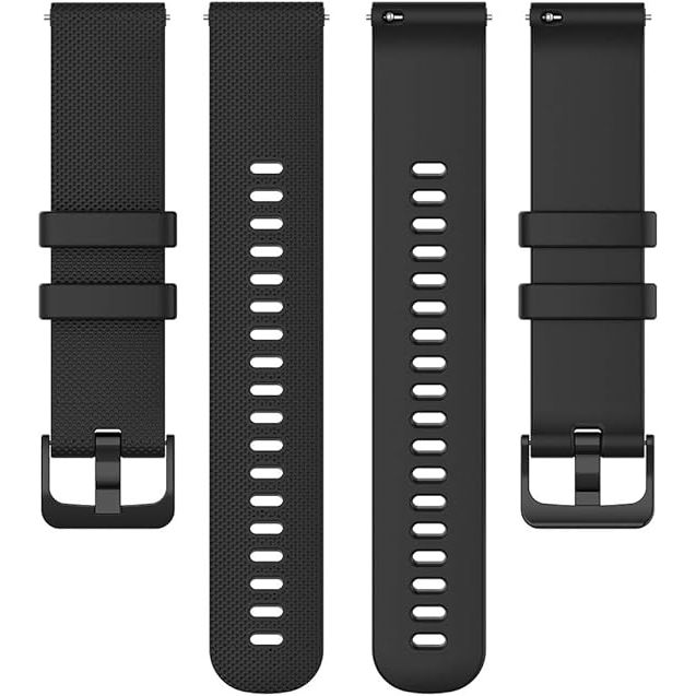 3 Stuks 20mm Silicone Horlogeband - Compatibel met Samsung Galaxy Watch 3 (41mm) / Galaxy Watch Active 2 / Gear Sport - Zachte Fitnessband Geschikt voor Garmin Vivoactive 5/3, Venu 2 - Quick Release Band in Zwart/Wit/Grijs