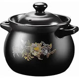 Zwarte Keramische Stoofpot met Deksel – 4 Liter Aardenwerk Casserole Pan – Hittebestendige Kookpot van Loodvrij Keramiek – Voor Soep, Stoof, Hotpot, Bibimbap, Rijst en Ovenschotels – Ovenbestendig, Magnetronbestendig en Afwasmachinebestendig