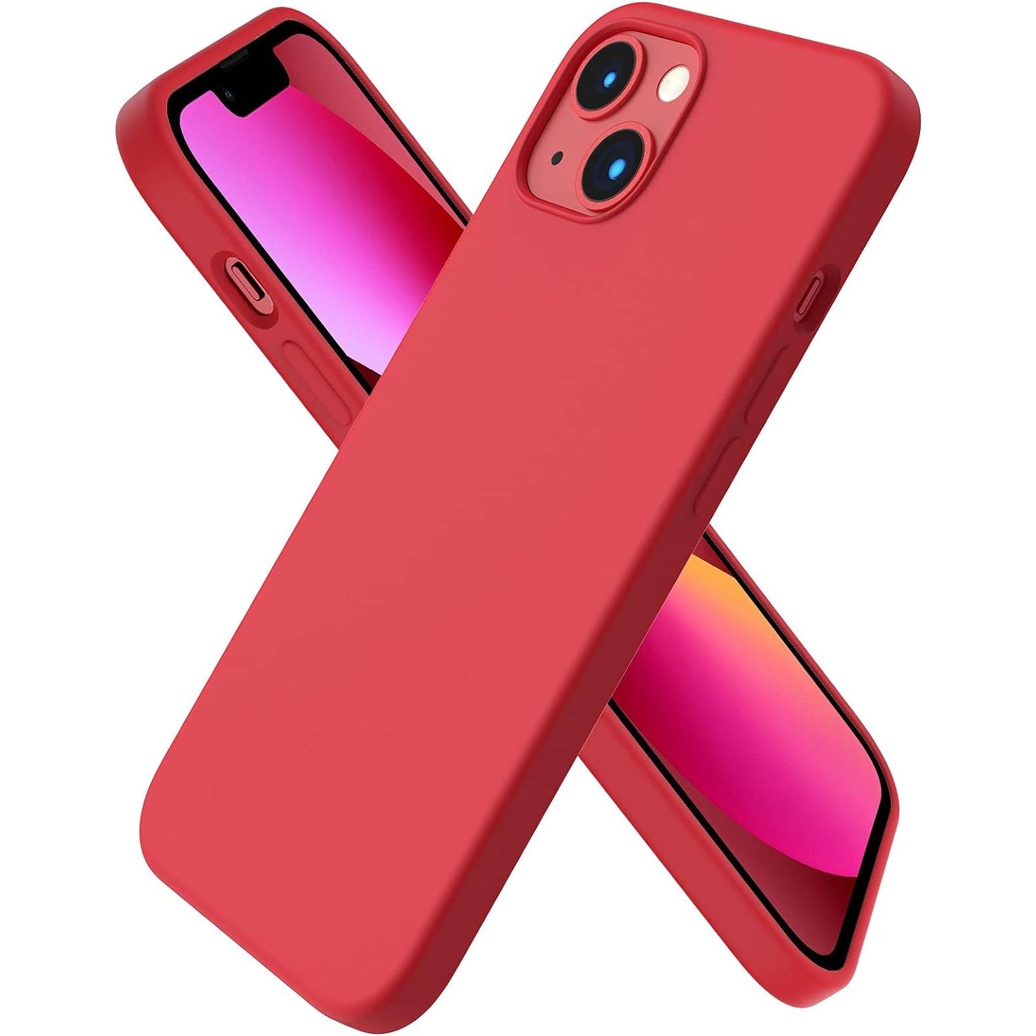 iPhone 13 Hoesje 6.1 - Compatibel met iPhone 13 en iPhone 13 Pro (6.1 inch). Slank Ontwerp van Vloeibare Siliconen met 3 Lagen voor Volledige Dekking. Zacht, Flexibel en Volledig Bedekkend Zacht Gel Rubber Hoesje voor Optimale Grip en Bescherming