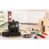 Zwarte Keramische Stoofpot met Deksel – 4 Liter Aardenwerk Casserole Pan – Hittebestendige Kookpot van Loodvrij Keramiek – Voor Soep, Stoof, Hotpot, Bibimbap, Rijst en Ovenschotels – Ovenbestendig, Magnetronbestendig en Afwasmachinebestendig