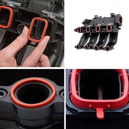 6 Stuks 33mm Inlaatspruitstuk Pakkingen -  inlaatspruitstukpakkingen en componenten - Hoogwaardige Inlaat Reparatieset voor 320d 330d 520d 525d 530d 730d - Duurzaam Rubber Materiaal