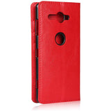 Hoesje voor Sony Xperia XZ2 Compact - Flip Lederen Portemonnee Hoesje - [4 Gleuven][Schokbestendig Zacht TPU] - Beschermhoesje voor Sony Xperia XZ2 Compact - Rood - Houder Functie - Schokabsorberende Zachte TPU - Telefoonhoes met Kaarthouder