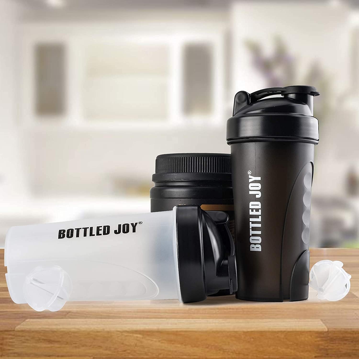 700ml - 2 Pack - Eiwitshaker Fles - BPA-Vrij, Lekvrij - Voeding Mixer Waterbekers - Onmisbaar voor Fitness & Dagelijks Gebruik
