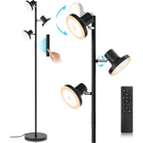 36W - Moderne - LED - Boomvormige - Staande - Vloerlamp - Dimbaar - Staande - Lamp - met - Afstandsbediening - en - Touch - Control - 3 - Draaibare - Armen - 4 - Lichtkleuren - Warm - tot - Daglicht - 2500 - Lumen - voor - Woonkamer - Slaapkamer - Kantoor