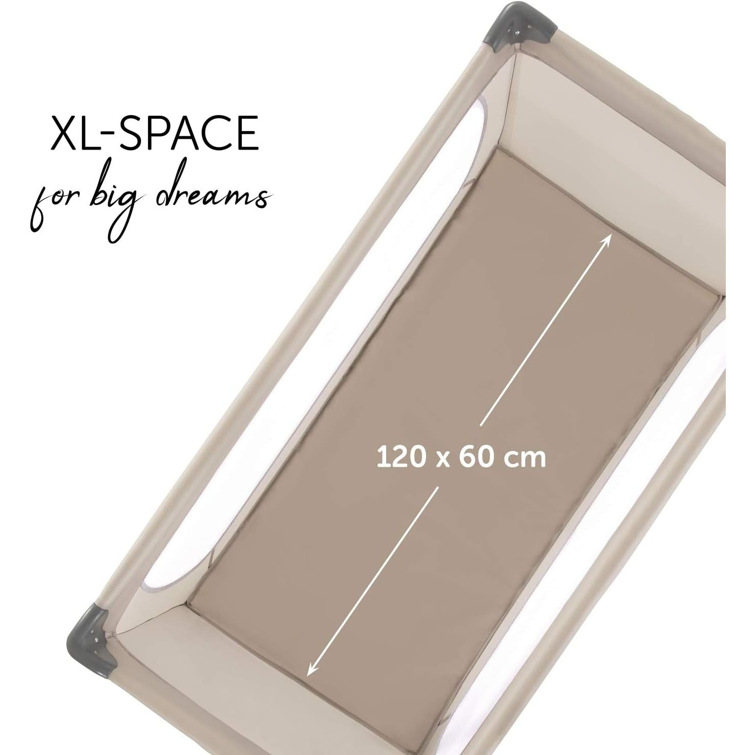 Opvouwbaar Reisbedje - Campingbedje - Inklapbaar Babybed - Reis Wieg - Draagbaar Kinderbed - Opklapbaar Logeerbed - Mesh Zijpanelen - Stalen Frame - Textiel Bodem - Schuim Matras - Transporttas - Compact Vouwsysteem - Ligvlak 120x60 cm - 7.5 kg