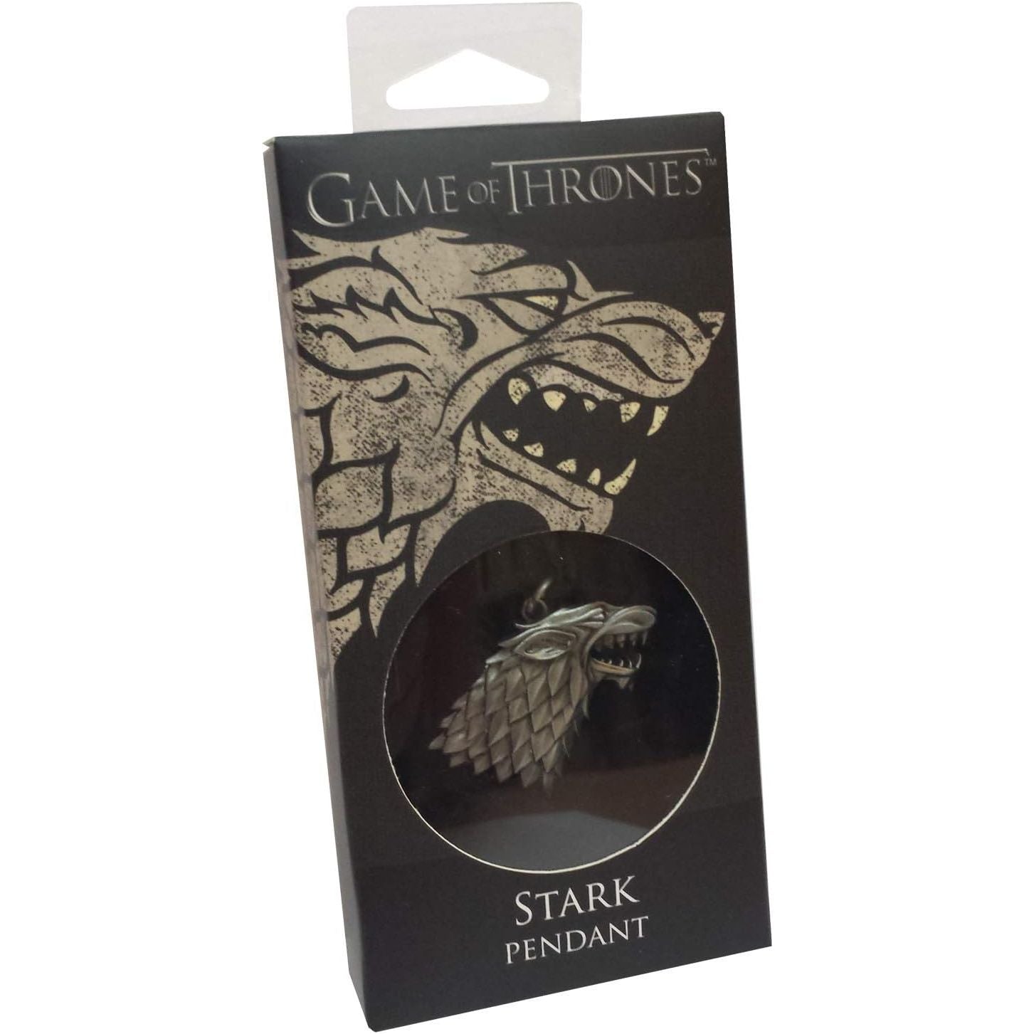 Stark Sigil Hanger - Game of Thrones Hanger met Direwolf - 3.5cm Ongepolijste Metalen Hanger met Synthetisch Leren Koord - Unieke House Stark Ketting