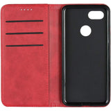 Portemonnee Lederen Hoesje voor Google Pixel 3 - Flip Hoesje met [3 Sleuven] [Magnetische Sluiting] [Staande Functie] Flip Hoesje Cover voor Google Pixel 3 Rood - Hoogwaardig Leer, Handige Stand, Veilige Sluiting, Luxe Bescherming