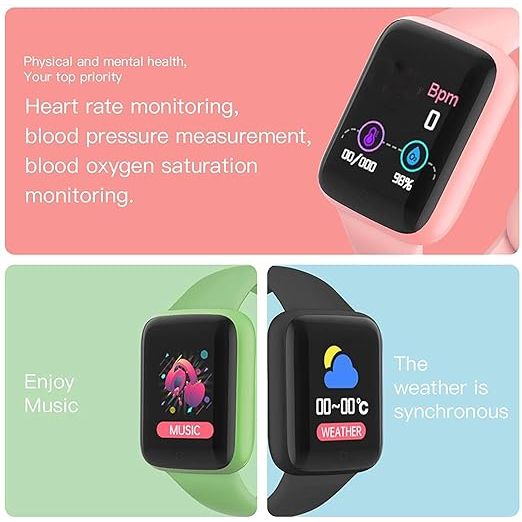 Multifunctioneel Fitness Smartwatch in Klassiek Zwart - 1.44