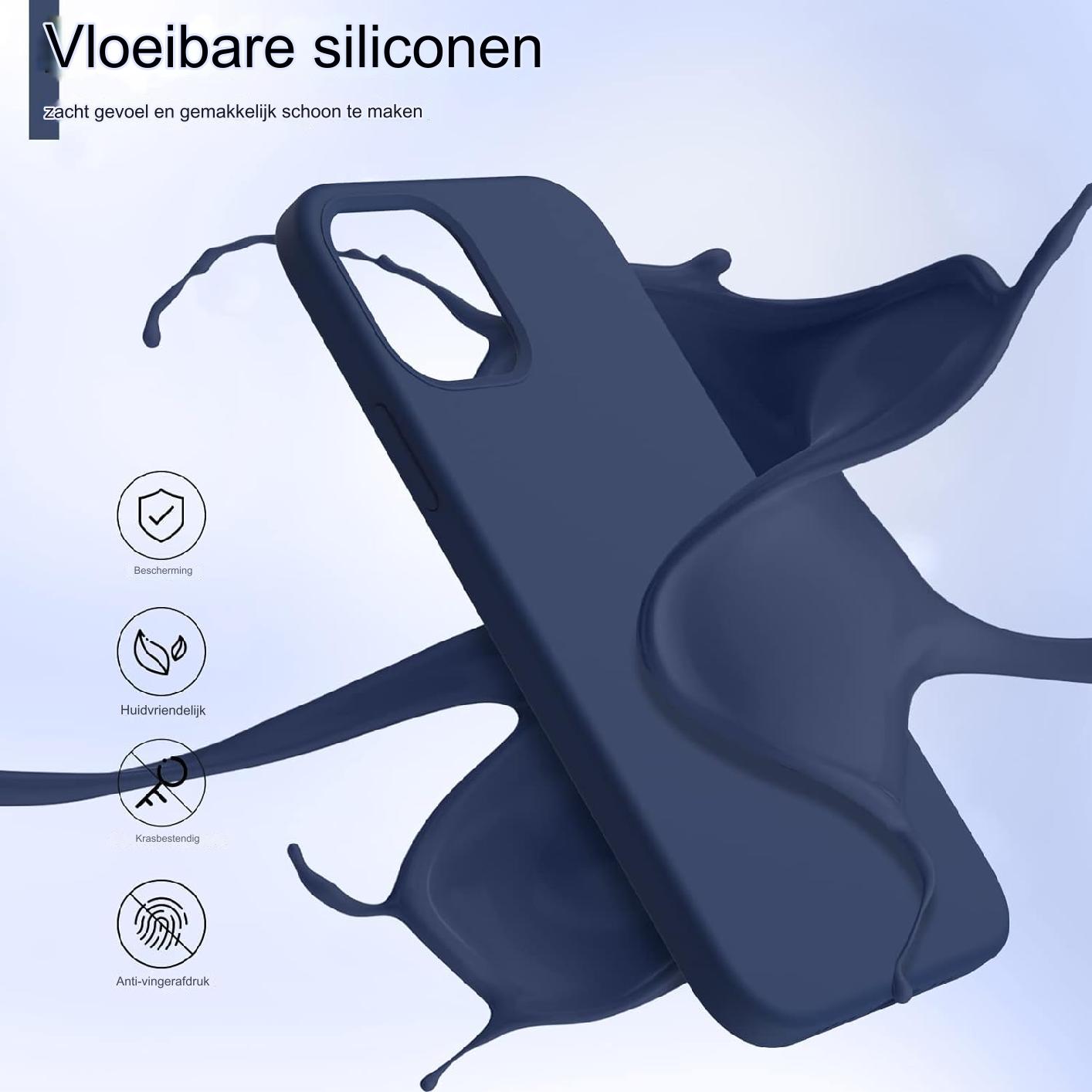 iPhone 12 & 12 Pro Case - 6.1 inch - Compatibel met beide modellen (6.1 inch). Slank ontwerp van vloeibare siliconen met 3 lagen voor volledige bescherming, Zacht, flexibel en volledig bedekkend voor optimale grip en bescherming