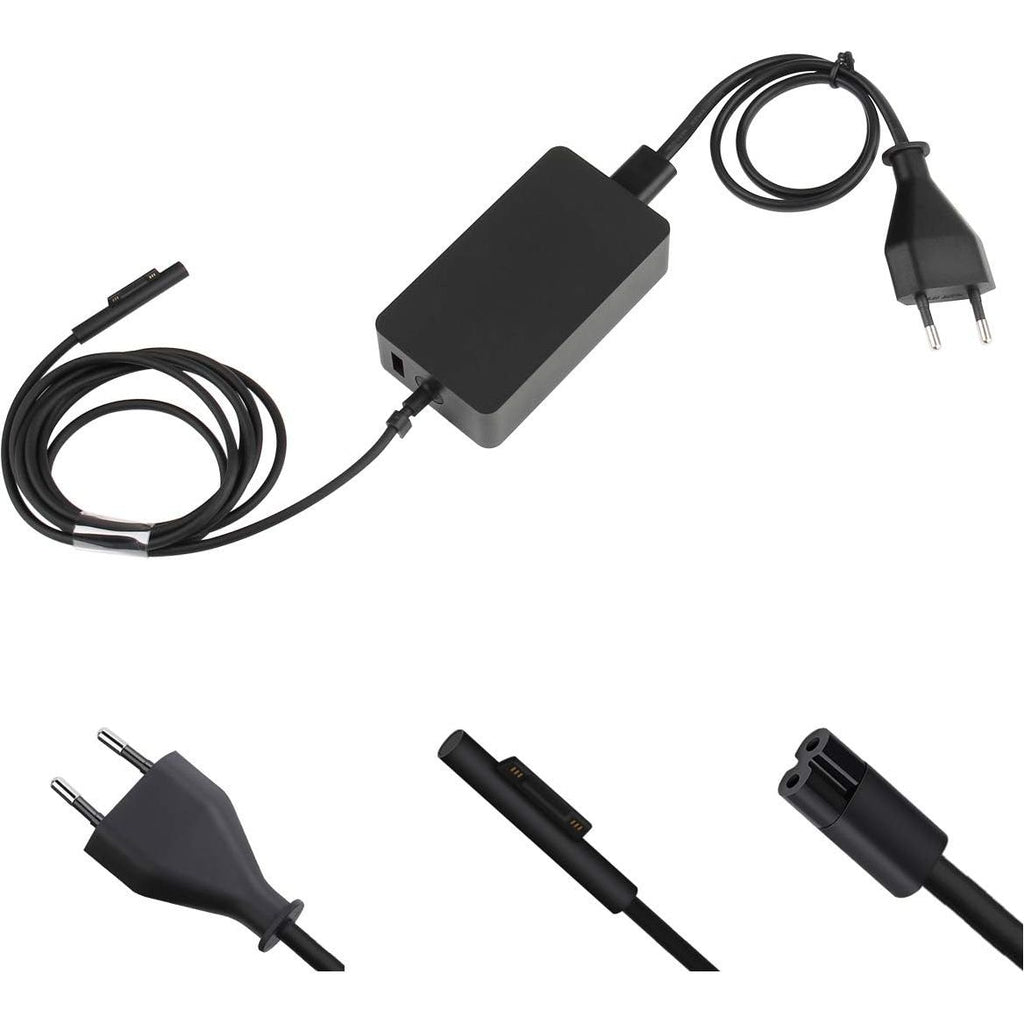 SUPERNIGHT Surface Pro Oplader – 44W 15V 2,58A Adapter – Geschikt Voor Surface Pro 3/4/5/6/7/X, Surface Go, Surface Laptop – Inclusief 5V 1A USB-Oplaadpoort