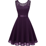 Korte Bloemenkant Bridesmaid Jurk - Elegante Party Jurk –  Cocktailjurk Met Strikceintuur – Perfect Voor Bruiloften, Proms, Feestjes en Speciaal Events (kopie)