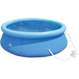 Crivit Quick Up Zwembad - Ø240x63 cm - Opblaasbaar Badrand - Inclusief Filterpomp &amp; Cartridge - 3-laags PVC - 2.074L Watercapaciteit