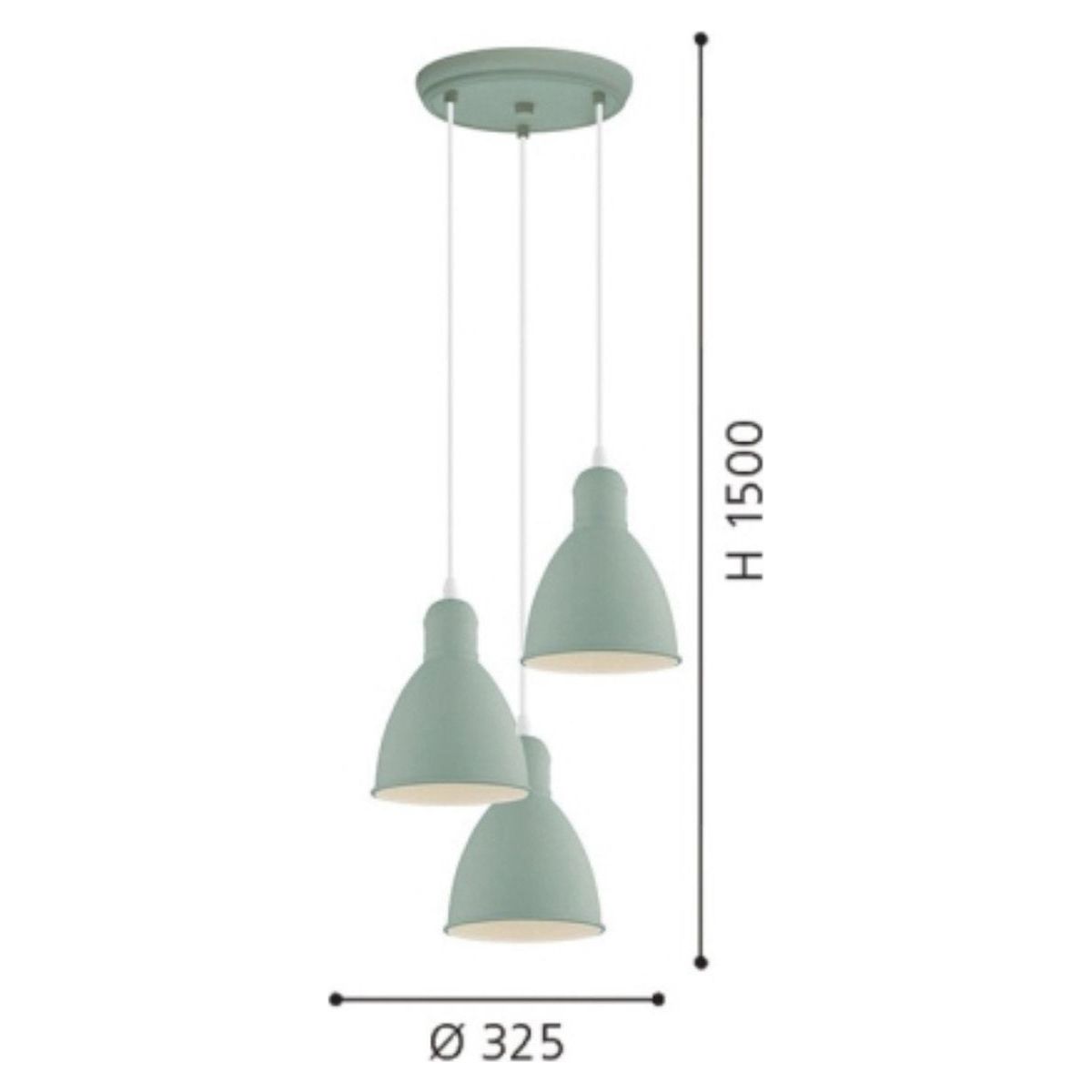 Hanglamp - Priddy Grijs - 150cm Lang - Industriële Stijl - Zwart Metaal - Retro Ontwerp - Verstelbare Ophanghoogte - E27 Fitting - Voor Woonkamer, Eetkamer of Kantoor - Energiezuinige Verlichting - Tijdloos Design