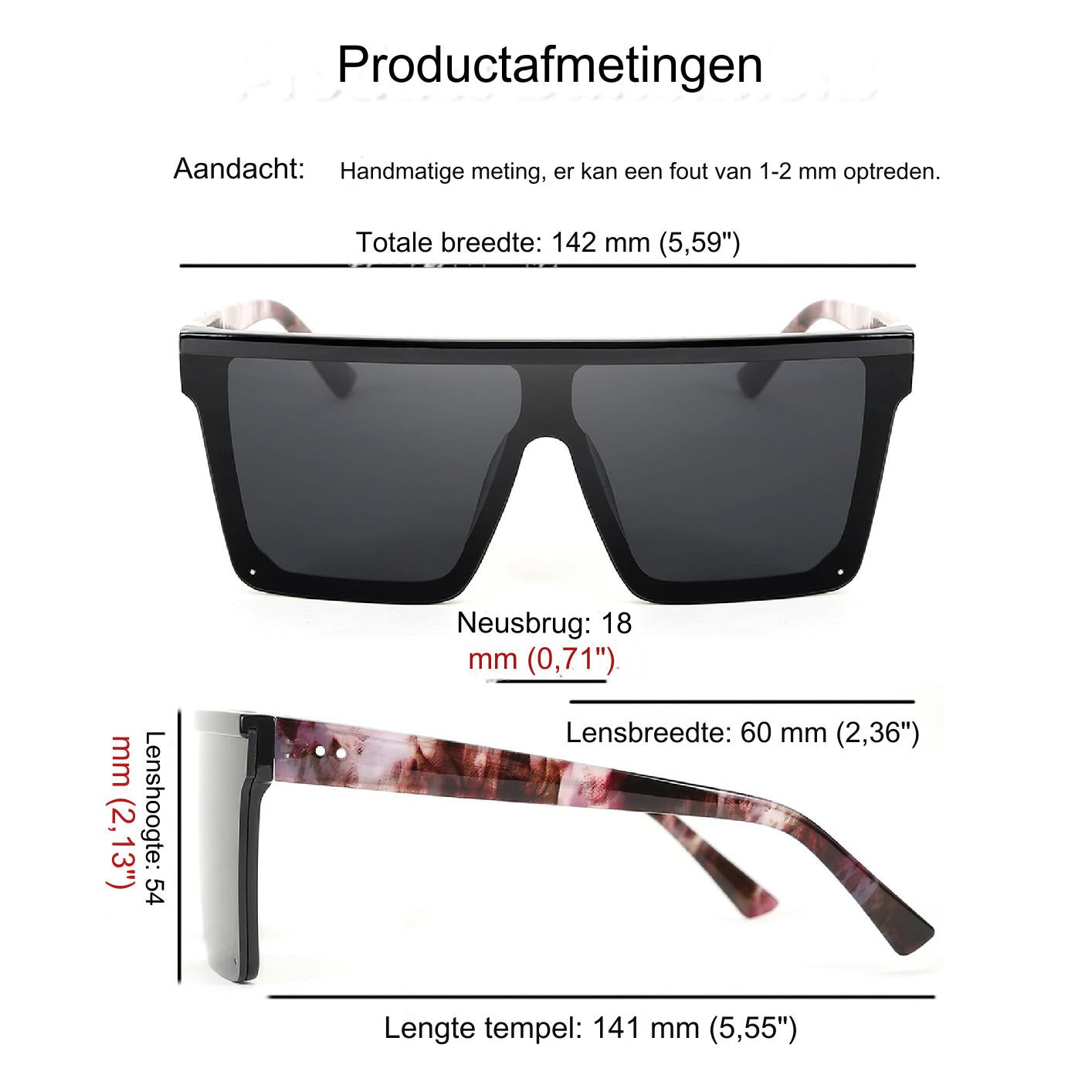 FEISEDY Flat Top Shield Zonnebril - Oversized Vierkante Randloze Bril Voor Dames en Heren - UV400 Bescherming - Modieuze Plat Op Schild Zonnebril - Antikras en Duurzaam - Geschikt Voor Wandelen, Rijden, Winkelen - Model B2470