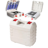 Gasfles opbergbox voor camping – draagbare kunststof opslagkoffer met handvat – gasfles en kooktoestel storage case – 38 x 35 x 17 cm – robuuste PP campingkist – gas cylinder carry case – multifunctionele outdoor opbergdoos – 1 stuk