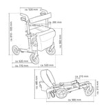 Lichtgewicht Rollator met Zitting – RIDDER Rollator Premium – Opvouwbaar Aluminium Looprek – 4 Wielen – In Hoogte Verstelbaar – Inclusief Rugsteun, Mandje en Remmen – Zilver/Zwart – Ca. 65 x 72 x 84-96 cm