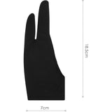 4 Stuks - Universele Kunstenaars Handschoenen - Antivlek Twee Vingers Tekenhandschoenen - Elastisch - Perfect voor Papier Schetsen, Pad Monitor, Grafisch Tablet - Maat S - Zwart
