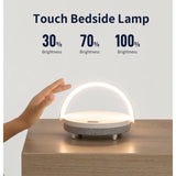 EZVALO LED Bluetooth Muziek Nachtlamp - 4-in-1 Touchlamp - Muziek Bedlamp - Draadloos Opladen - Bluetooth Speaker - Telefoonhouder - Bed Lamp - 180 graden draaibaar - Wit