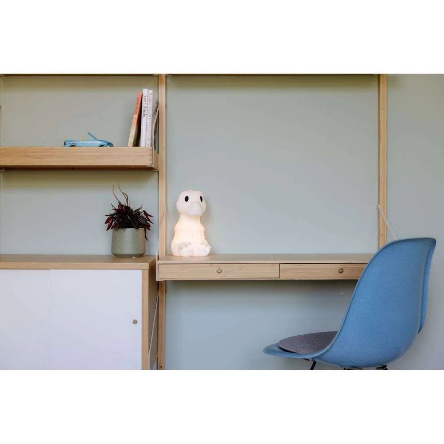 Mr Maria - Grote T-Rex Nachtlamp 25 cm - Dinosaurus Lamp Groot - Dino Kinderlamp - LED Nachtlamp Kind - Siliconen Tafellamp - Dier Nachtlamp - Warm Wit LED Licht - Dimmer In Snoer - Oplaadbare Lamp - Dino Decoratie Lamp - Afmeting 25 x 18 x 14 cm - 5W LED