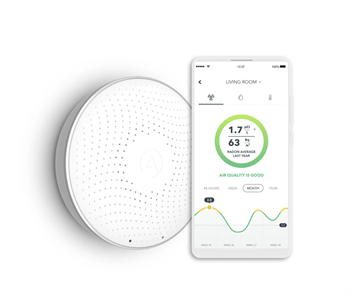 Airthings House Kit Luchtkwaliteitsmeter - Slimme Air Quality Monitor met Radon CO2 Fijnstof Vochtigheid en Temperatuur Sensor - Smart Home Luchtmeter voor Binnenlucht en Ventilatie Monitoring