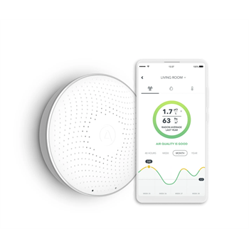 Airthings House Kit Luchtkwaliteitsmeter - Slimme Air Quality Monitor met Radon CO2 Fijnstof Vochtigheid en Temperatuur Sensor - Smart Home Luchtmeter voor Binnenlucht en Ventilatie Monitoring