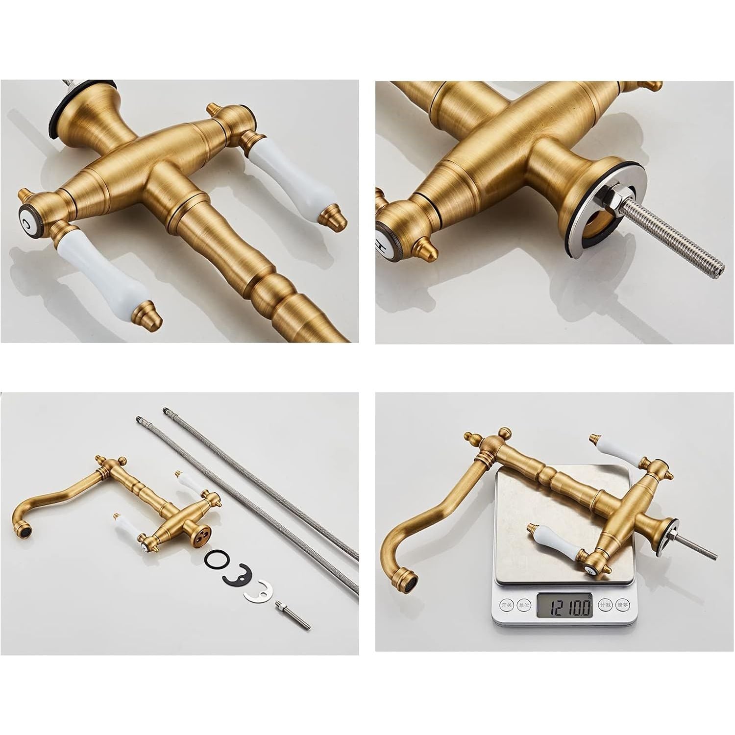 Keukenkraan Geborsteld Messing – Retro Stijl – 360° Draaibare Gootsteenkraan – Enkel Gat Installatie – Antieke Kraan Voor Koud & Warm Water – Luxe Design Voor Keuken & Badkamer