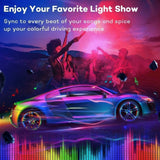 RGB LED Auto Neon Strip Licht Kit - 12V met Afstandsbediening en USB, Multikleur voor Interieurverlichting