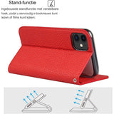 Echt Lederen Hoes voor iPhone 11 - Portemonnee Hoesje met Polsband en Kaartsleuven - Magnetische Sluiting Houderfunctie Flip Cover voor iPhone 11 (Rood) - Stijlvolle Bescherming en Handige Functionaliteit met Hoogwaardig Leer