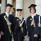 HOWAF Zwarte Gouden Afstudeersjerp 'ABI 2023' - Perfecte Examencadeau en Feestdecoratie - Unisex, Hoogwaardig Satijn, Ideaal voor Graduatie en Feestjes, 84cm Lang en 9cm Breed