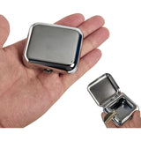 Draagbare Mini Metalen Zakasbak - Afneembare Vierkante Asbak met Deksel voor Onderweg - Geschikt voor Buitenreizen en Zakelijk Gebruik - Kleur: Zilver