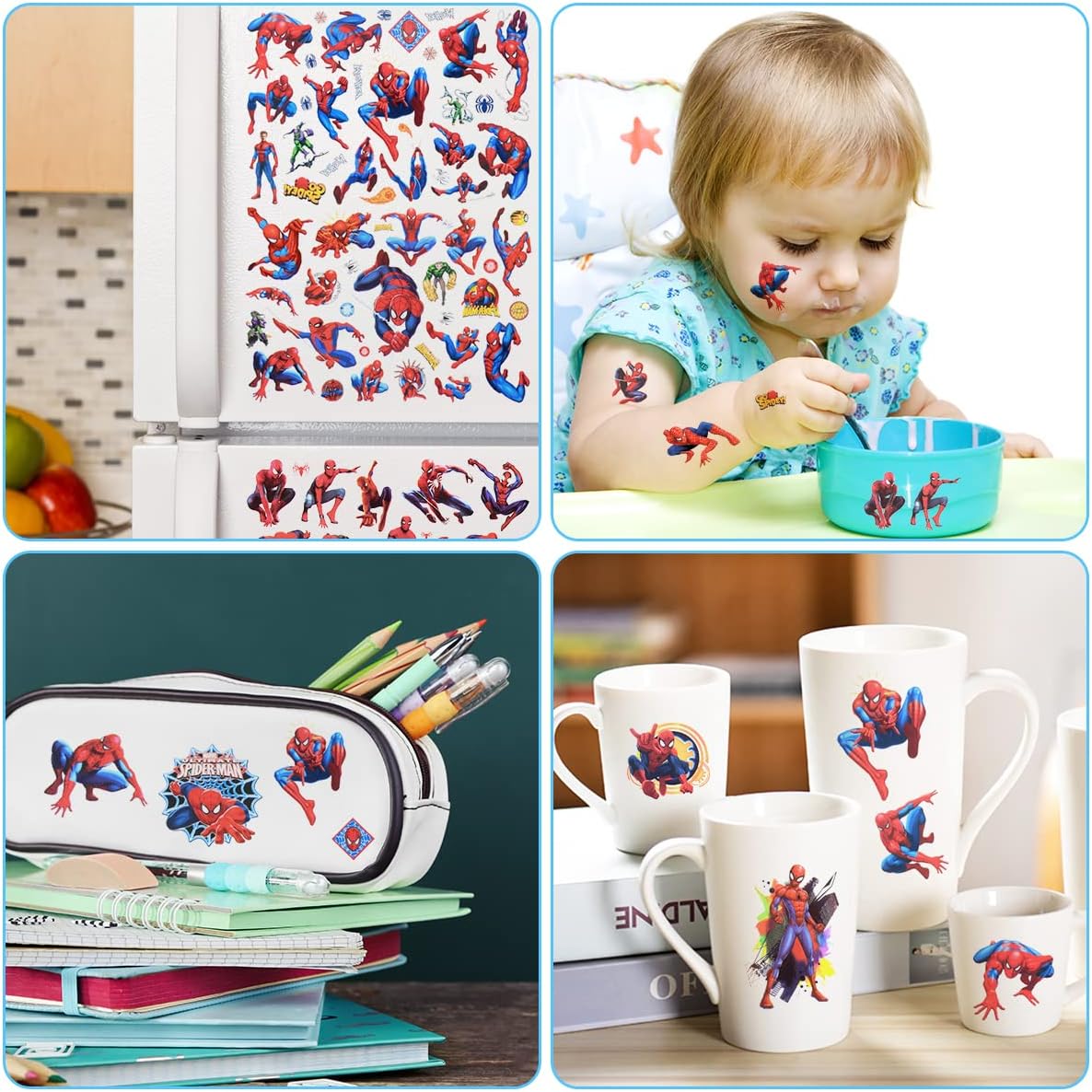 100 Stuks - Waterdichte Cartoon Tijdelijke Tattoos voor Kinderen - Feestelijk Plezier en Creatieve Decoratie - Huidvriendelijk en Verwijderbaar - Set van 5 Vellen (1 Vel = 20 Tattoos)