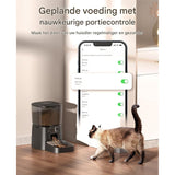 Oneisall Automatische Kattenvoerbak 3.5L - WiFi Slimme Kattenvoerdispenser - App-Control Voor 1-12 Maaltijden per Dag - Met RVS Voerbak - Dubbele Voeding - Energiebesparend [Klasse A++]