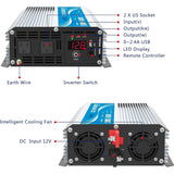 2000W Omvormer 12V DC naar 110V-120V AC - Met Afstandsbediening - Geschikt voor Camping, Auto's, Zonne-energiesystemen - 4000W Piekvermogen - Inclusief Dual AC-uitgangen en USB-poort