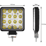 2 stuks – vierkante LED werklamp 4 inch – 48W spotlight – waterdichte mistlamp – 12V 24V werklampen – led rijverlichting – bouwlamp auto – offroad led lamp – led werklicht voor truck boot SUV tractor ATV