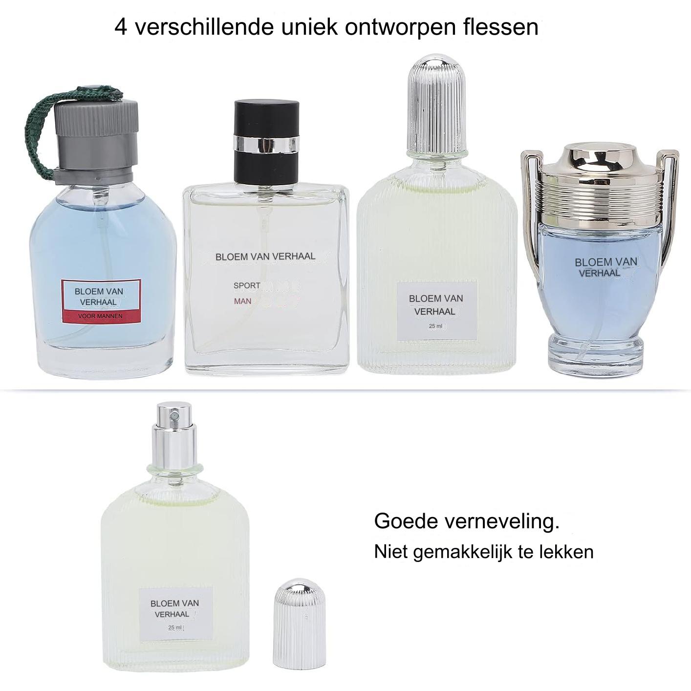 4 - Heren Eau De Toilette - Geuren Set voor Mannen - Parfum voor Mannen - Cologne Cadeauset - Duurzaam Kerst- & Thanksgiving Geschenk - Voor Jouw Vriend of Andere Mannelijke Vriend - Hoogwaardig, Langdurig en Verfijnd Aroma