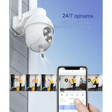 GALAYOU 2K Buitencamera met 360° Zicht - CCTV Bewakingscamera met Wi-Fi, Pan-Tilt Zoom en Kleuren-Nachtzicht - Realtime App Meldingen en 2-Weg Audio voor Optimale Thuisbeveiliging