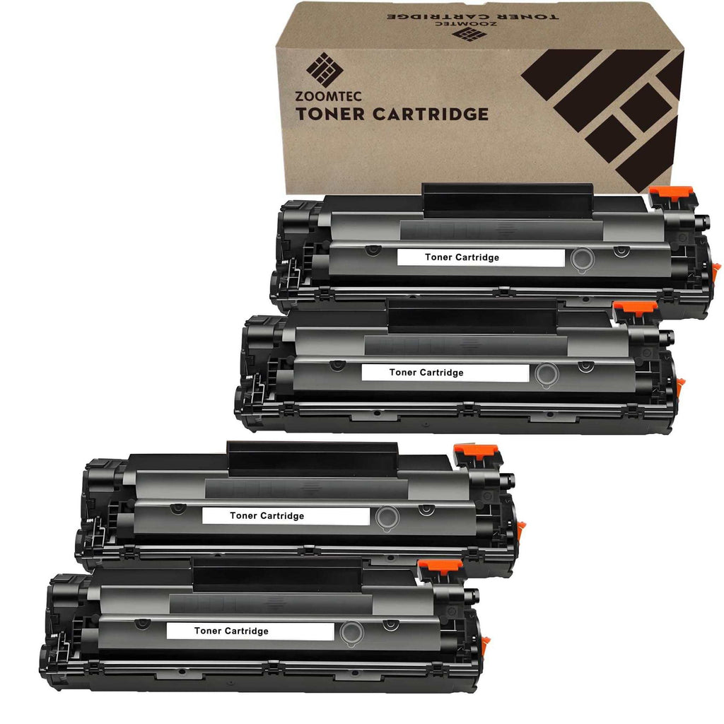 4 Pack - ZoomTec Toner Cartridge Zwart – voor HP 36A CB436A Vervanging– Geschikt voor HP LaserJet P1505/P1505N/M1120/M1522N/M1522NF Serie en Canon LBP3250/MF4010/MF4018 – Hoge Capaciteit – Professionele Afdrukkwaliteit – H436CUI
