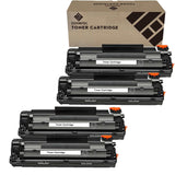 4 Pack - ZoomTec Toner Cartridge Zwart – voor HP 36A CB436A Vervanging– Geschikt voor HP LaserJet P1505/P1505N/M1120/M1522N/M1522NF Serie en Canon LBP3250/MF4010/MF4018 – Hoge Capaciteit – Professionele Afdrukkwaliteit – H436CUI